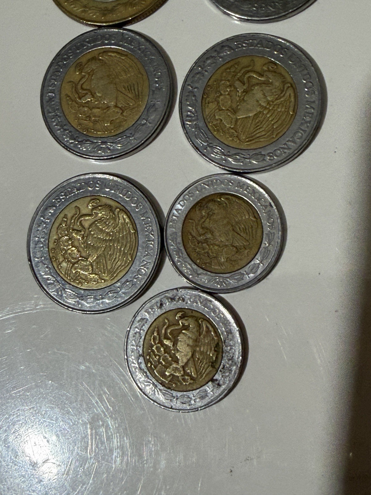 MEXICO Pesos 1 5 10 Lot Of 7 vintage Coins Mexican