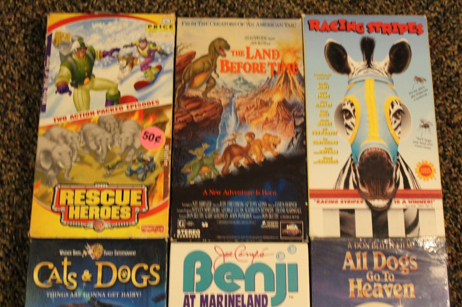 Lot of 9 CHILDREN + FAMILY VHS – RACING STRIPES, LAND BEFORE TIME, CATS & DOGS