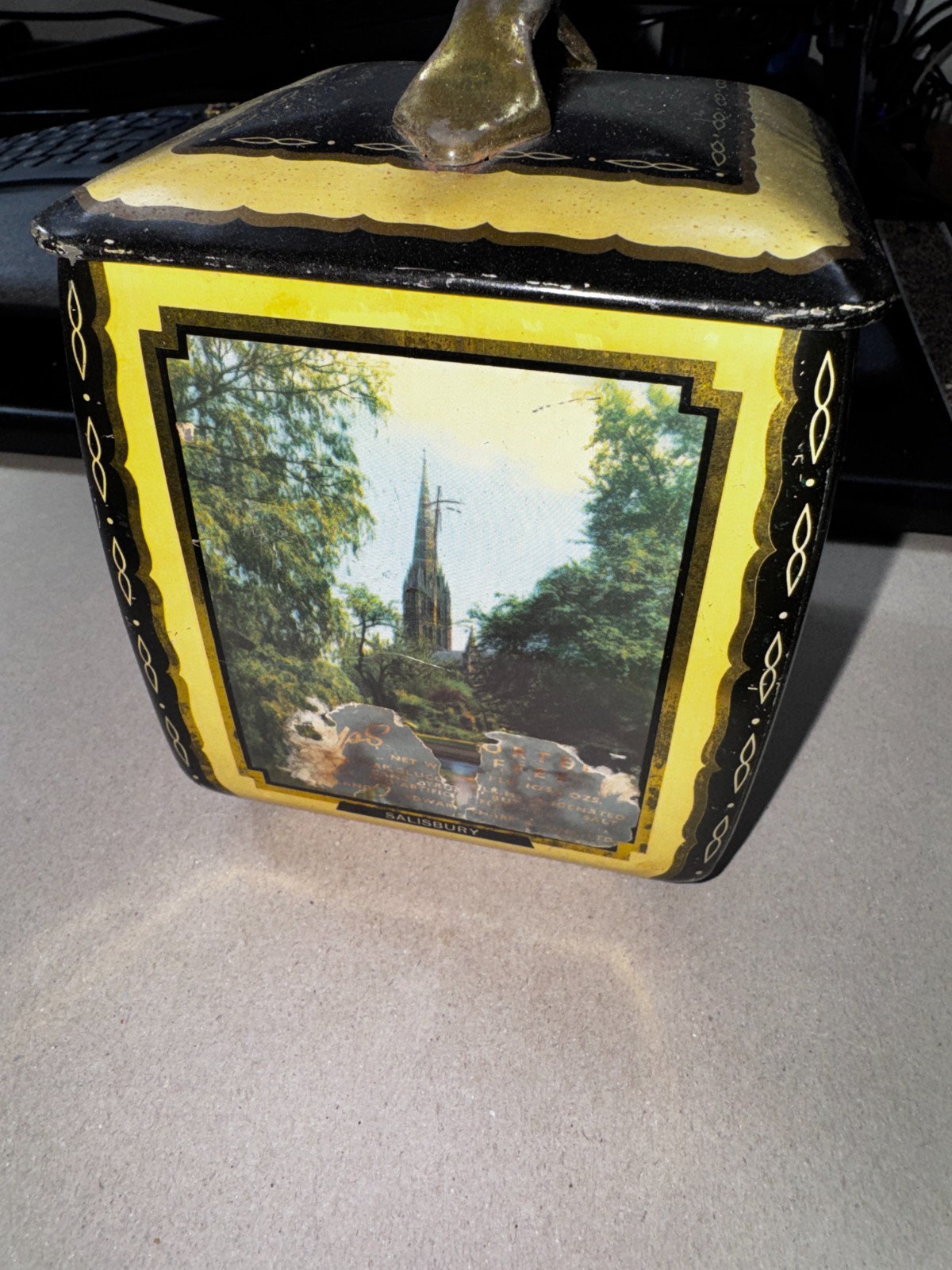 COOL COLLECTABLE Vintage Edward Sharp Lidded Tin Made in England Box 2 FH