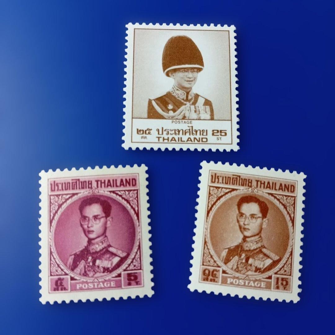 Foreign stamps Thailand 1960s-80s Various designs King Rama IX portrait 6 types