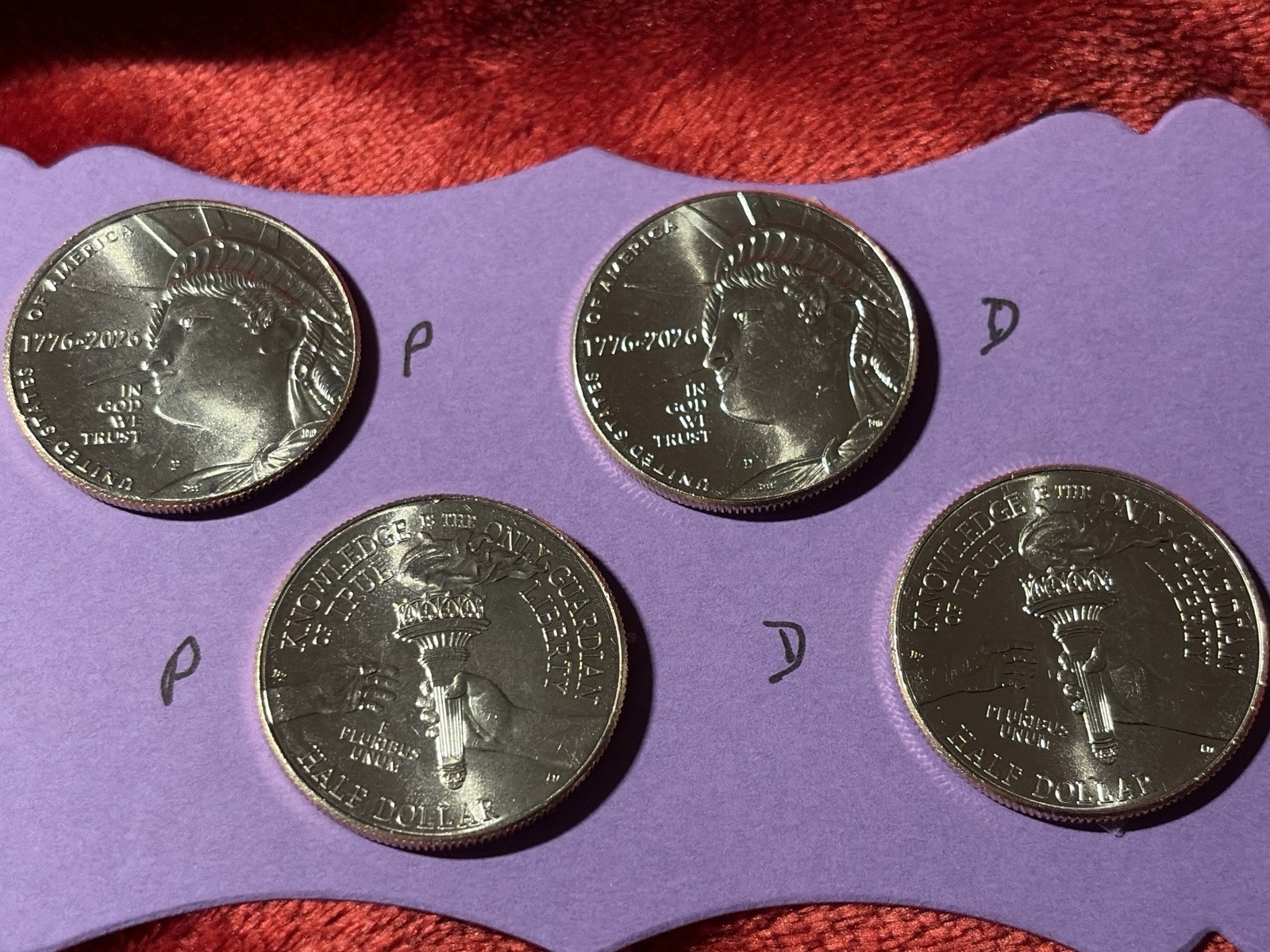 #702 (4) UNC “2026” (2)P & (2)D Half Dollars USA 250th ANNIVERSARY SEMIQUINC 50c