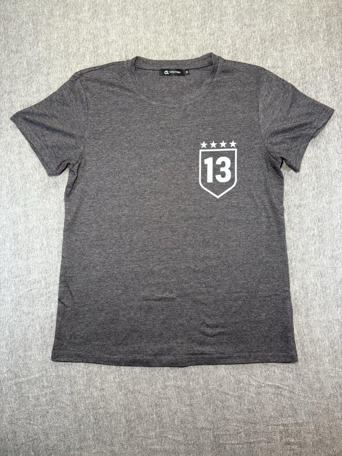 Chicano Women’s T-Shirt (Alex Morgan #13)-Medium/Grey+multicolor/Soccer