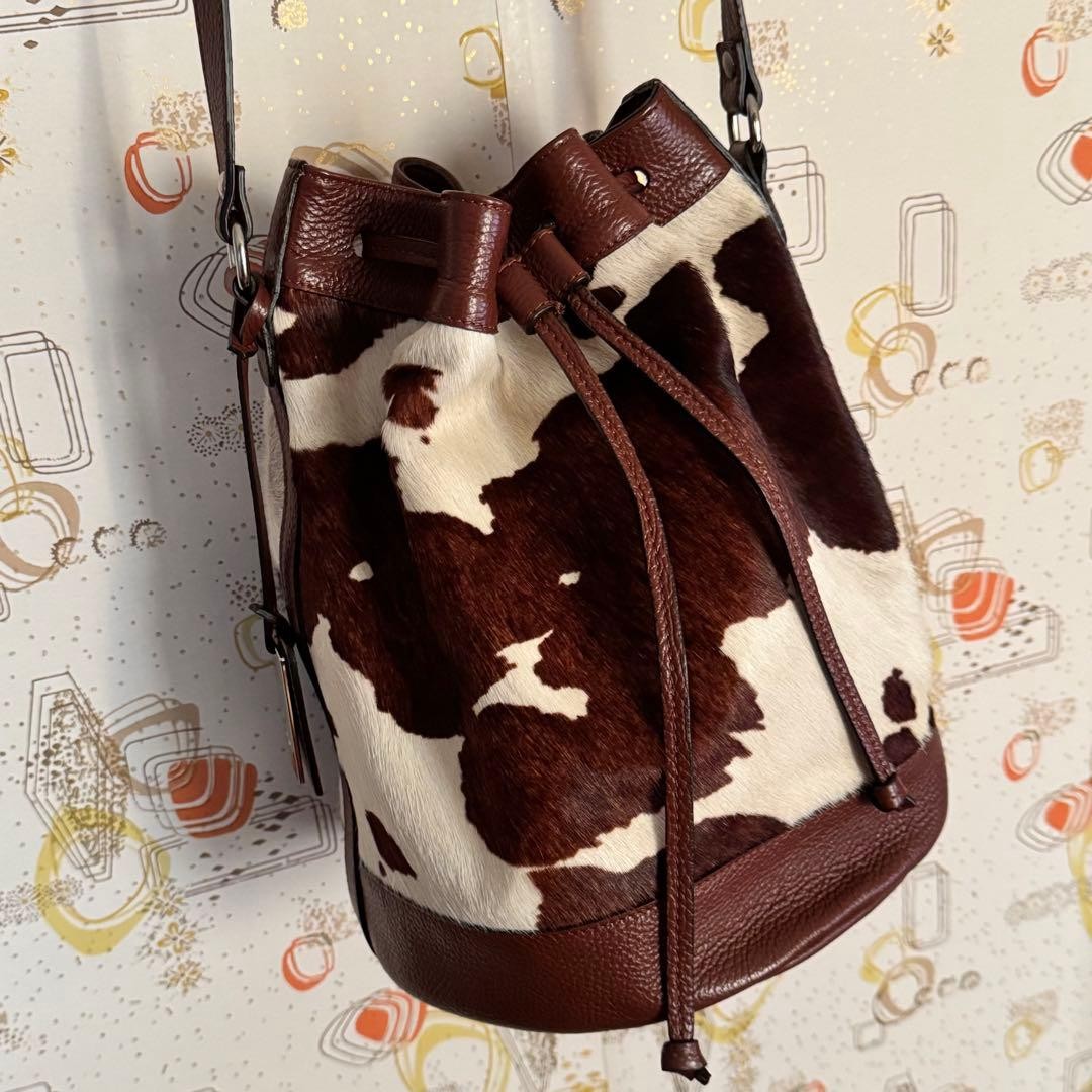Bag bag K Kitamura 2 genuine leather brand cow pattern bucket type shoulder bag
