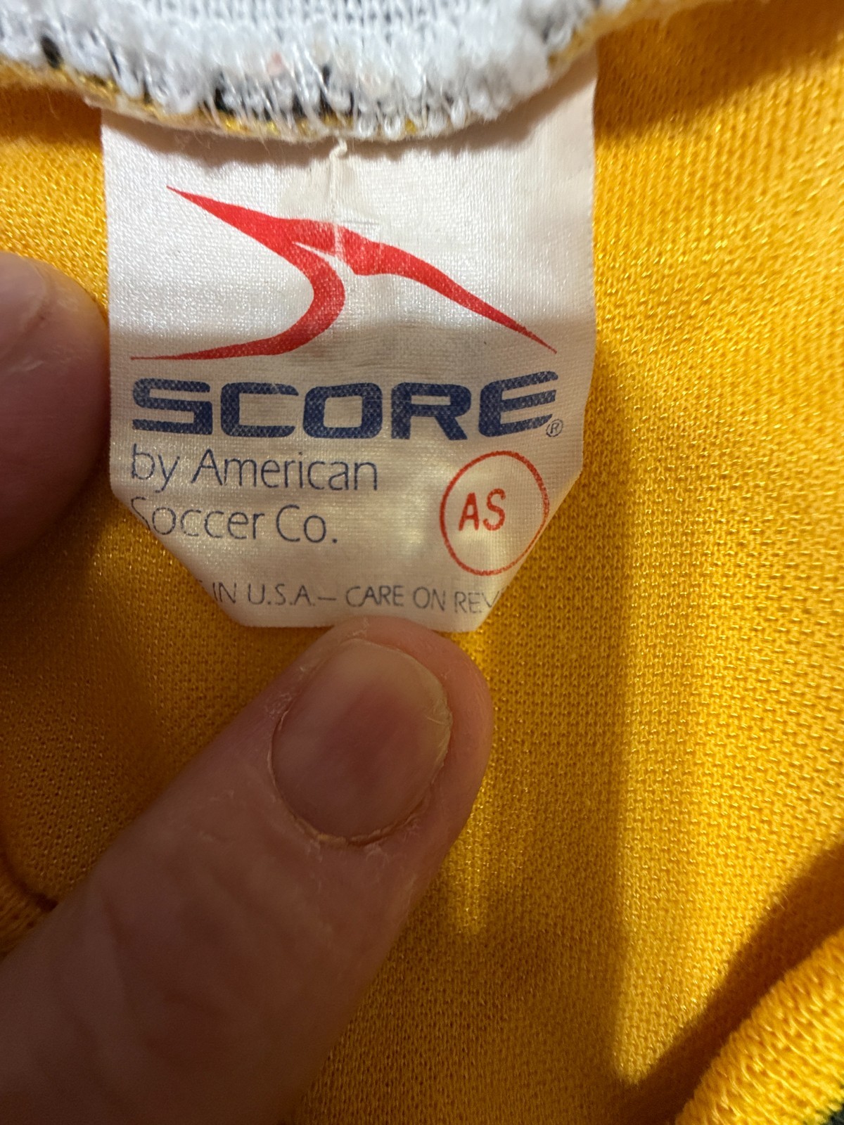 PRE-WORN Vintage Tee Shirt: AYSO Yellow and Green Youth Soccer Jersey