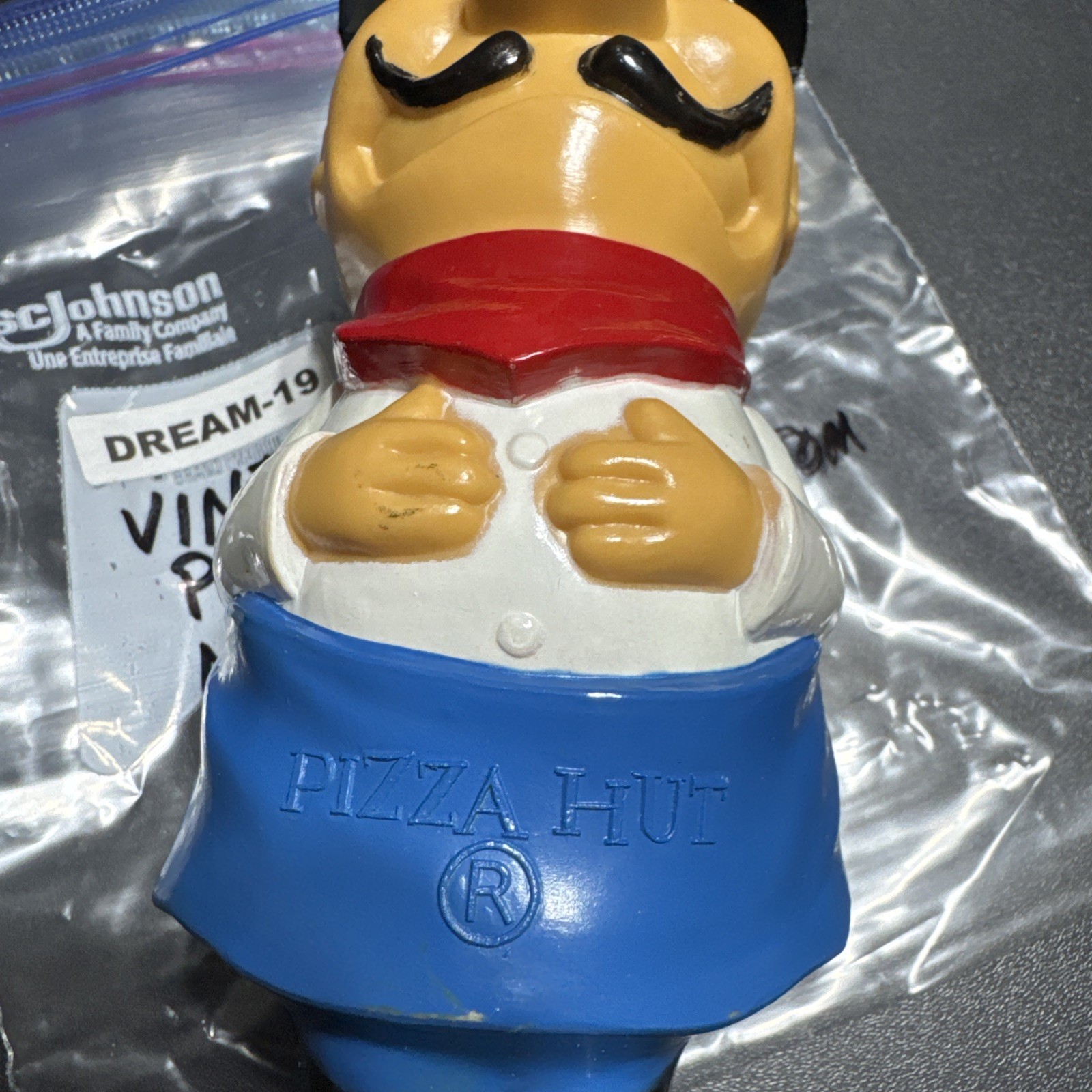 VINTAGE TOY 1970s Plastic Piggy Bank Pizza Hut PETE Man No Seal DREAM-19
