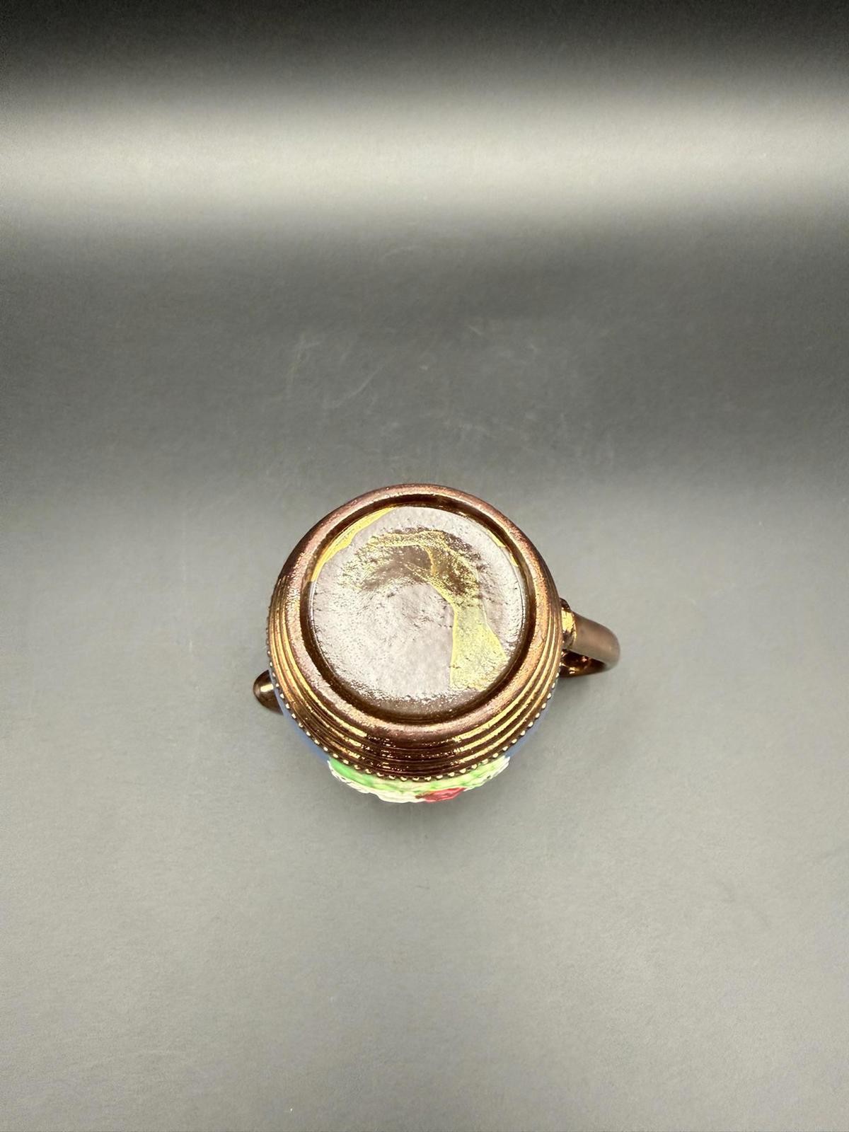 Antique Copper Lustreware Creamer – Girl with White Dog, English Pottery, 4”