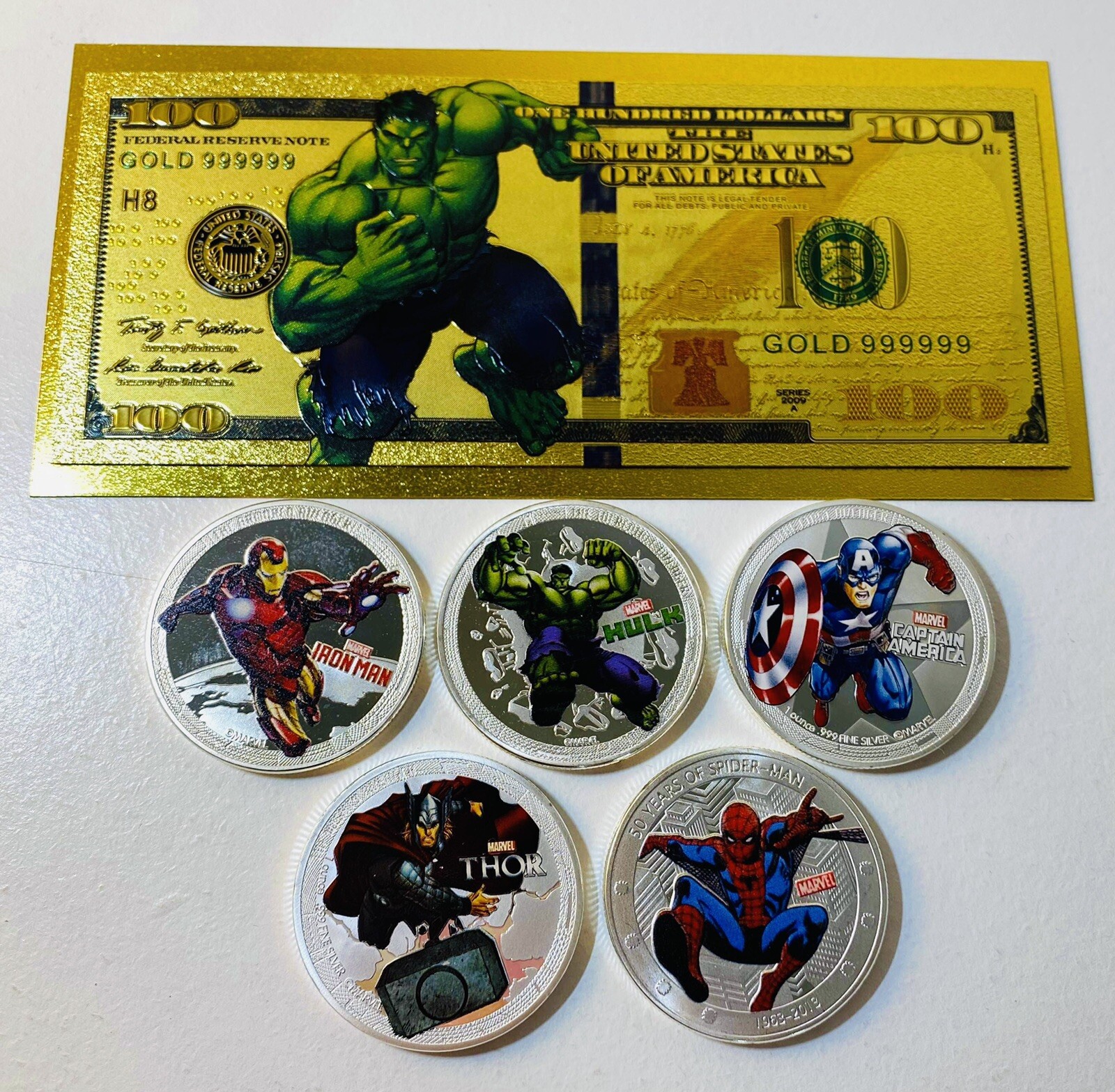 Marvel Avengers Age Of Ultron Silver Plated Commemorative Coin Set Frame Edition