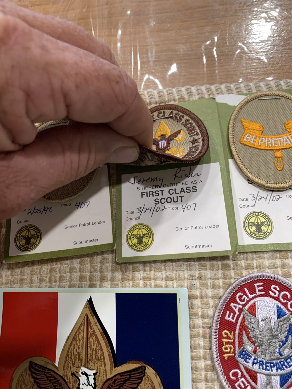 Junk Drawer BSA Complete Eagle Scout All Ranks Cards Sash/Merit Badges And More