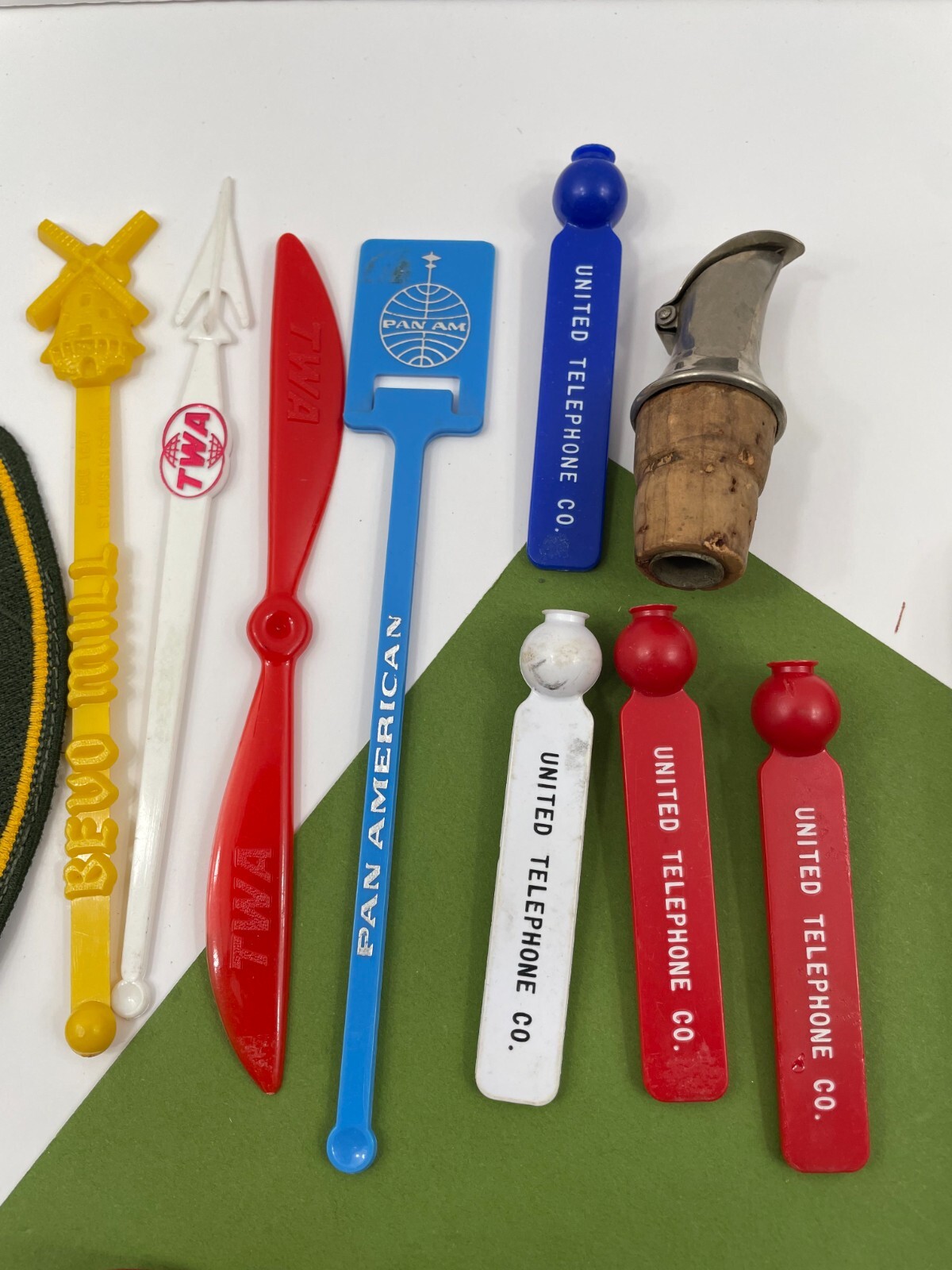 Junk Drawer Lot Vintage Leg Bottle Opener Shave Brush Oakland A’s Police Patch