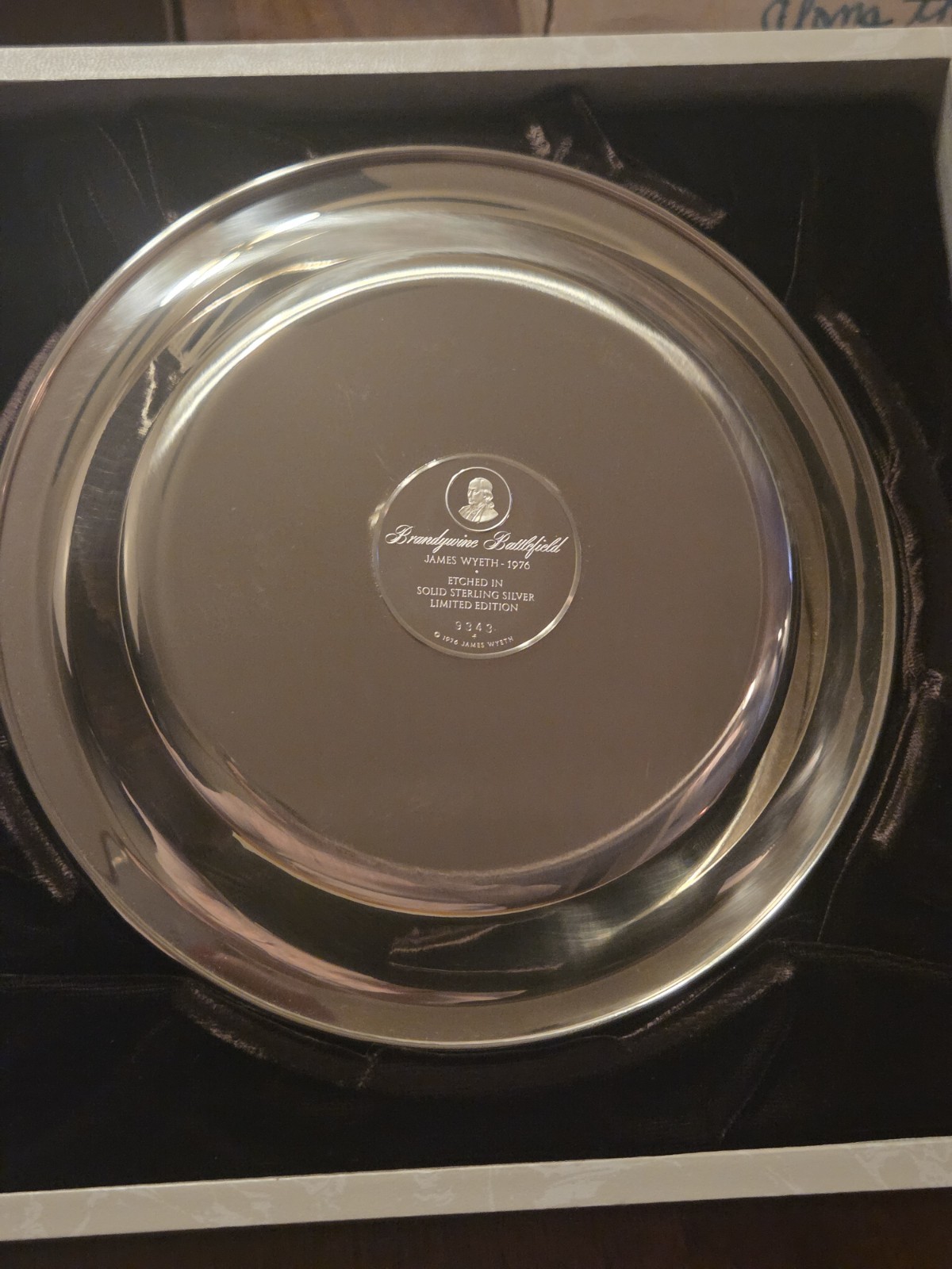 Set of 5 Franklin Mint Sterling Silver James Wyeth Decorative Plates 1972-1976