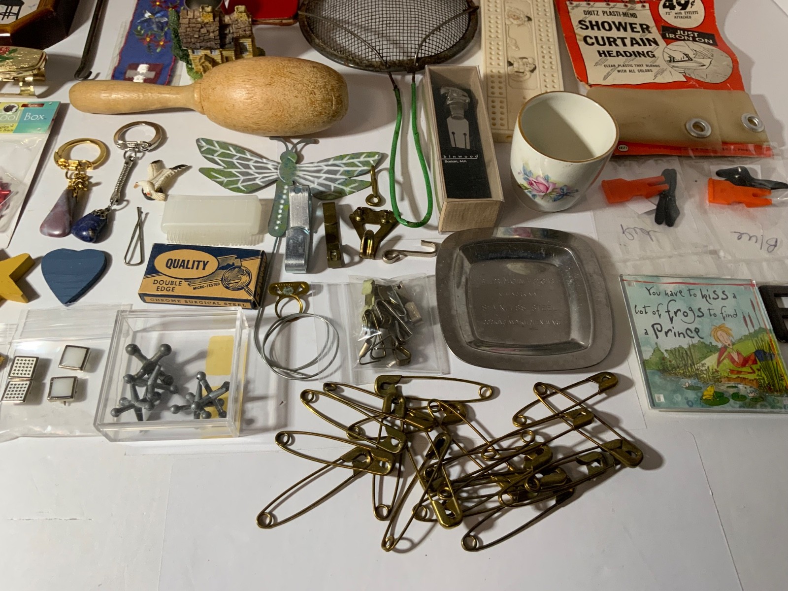 VTG Junk Drawer Lot Assemblage Art Mixed Media Crafts 2.5# Magnets Cribbage Pins