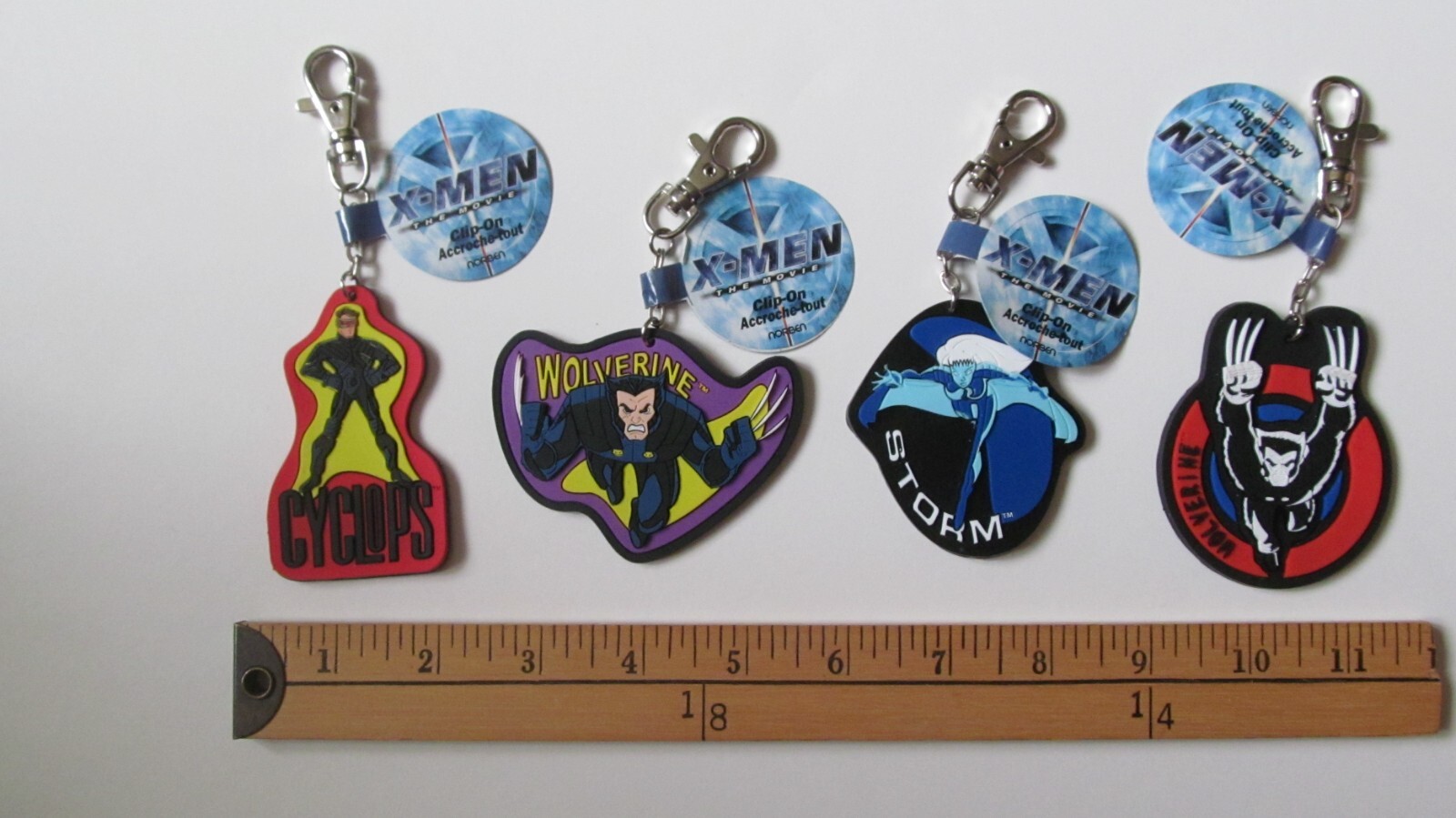 4 millenium KEYCHAIN CLIPS MARVEL COMICS XMEN X-MEN WOLVERINE STORM CYCLOPS
