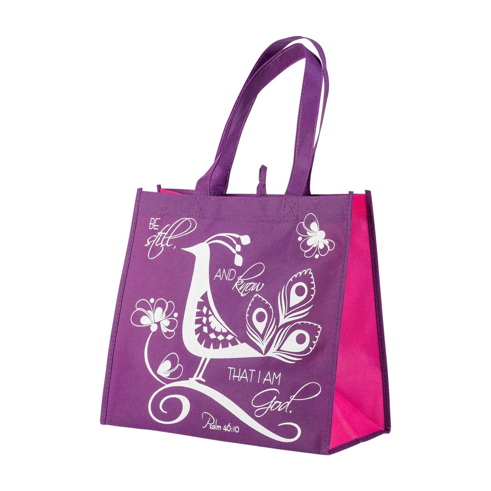 Divinity 12.5x6x12 Inspirational Eco Tote Reusable Shopping Bag Purple Be Still