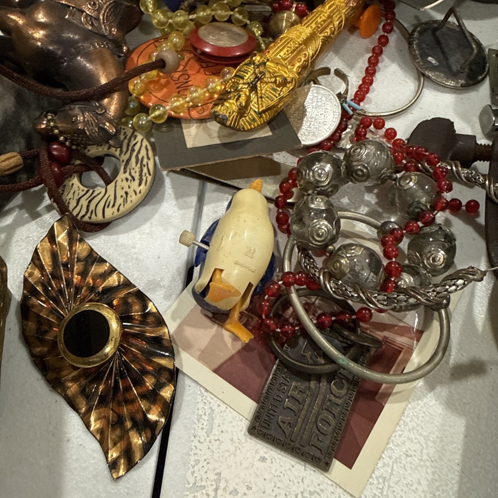 Huge Junk Drawer Lot Assorted Vtg Items Wood Metal Ephemera Figures Bottles MORE