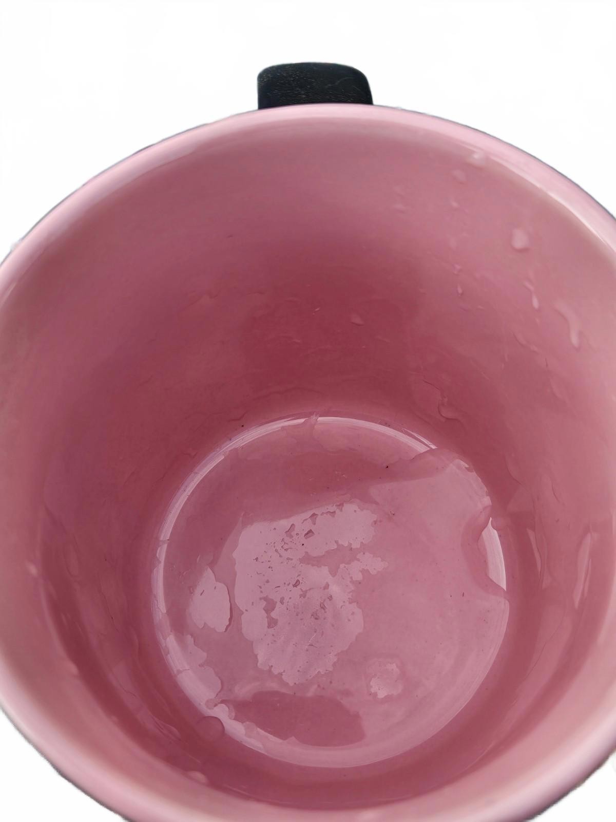 Cozumel Island Mexico Matte Black and Pink Ceramic Mug 3.25 In Tall Souvenir