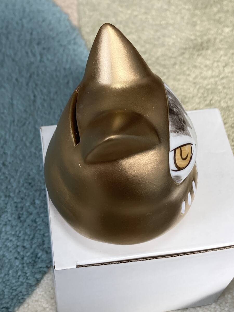 Wachifield Dayan Piggy Bank Cat Daruma Gold Figurine Collectible 4 inches