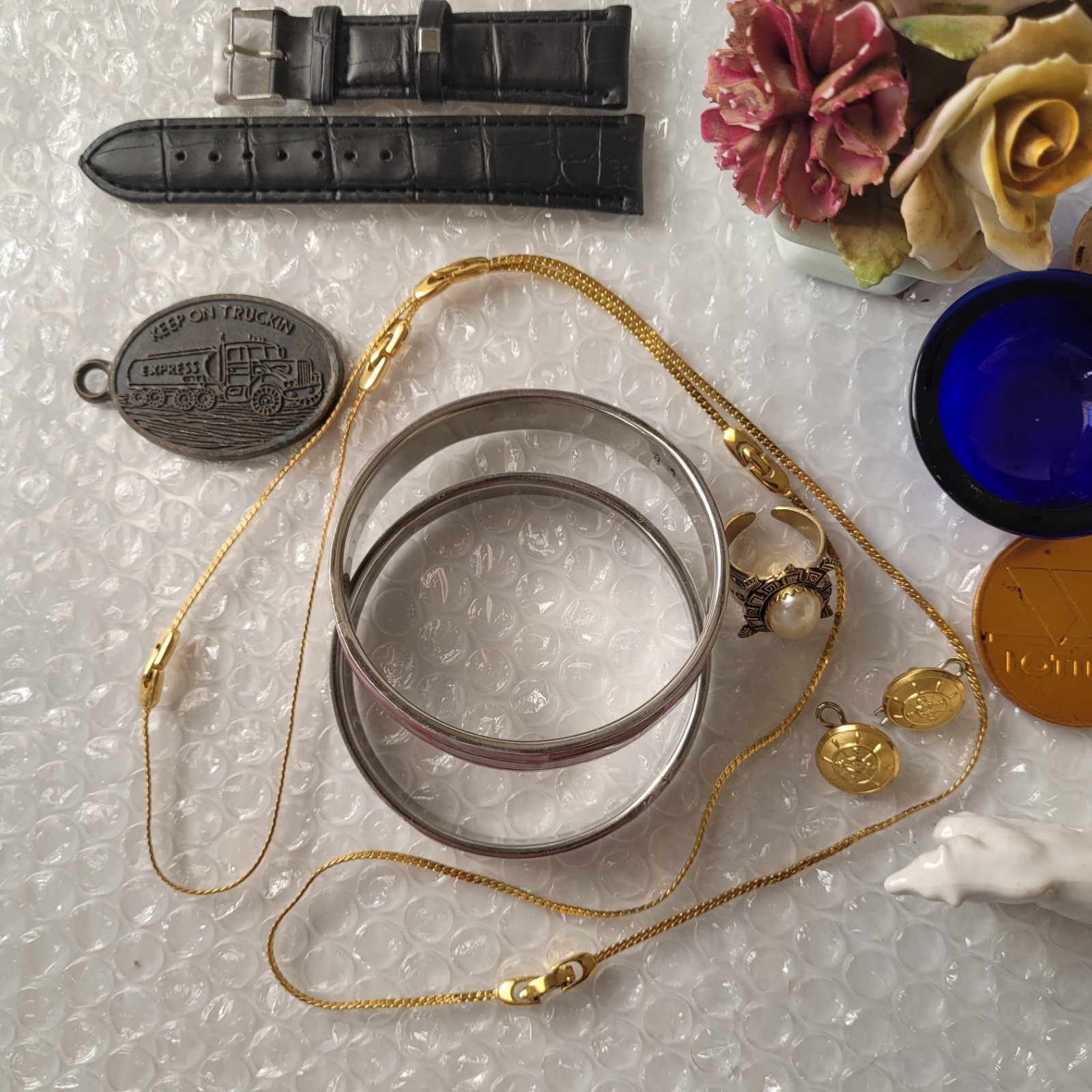 Items Found In Drawer – Lot #1 – Jewelry, Rolex Silver Collectible Spoon & More