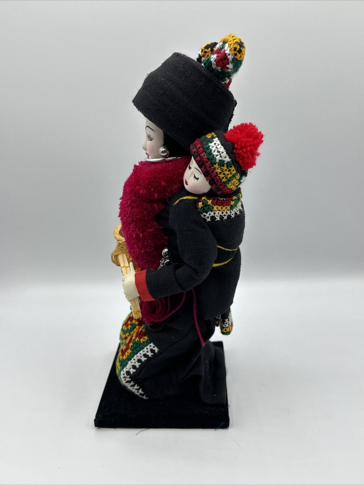 Vintage Thailand Yao Hill Tribe Doll 10″ Folk Art Handmade Vanida S. Mongkhon