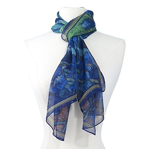 Famous Artists Scarves by Galleria, Van Gogh Irises Scarf, 100% Polyester