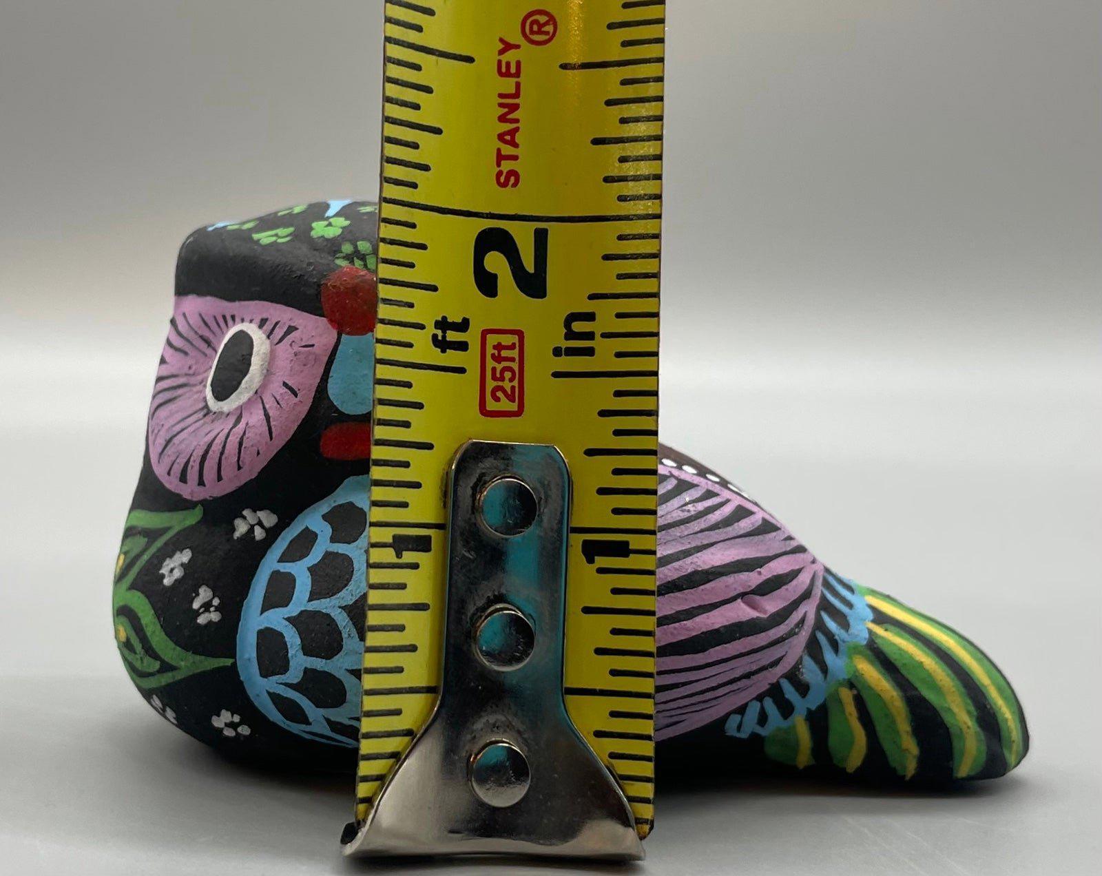 Colorful Hand-Painted Owl Decorative Figurine Made in Mexico