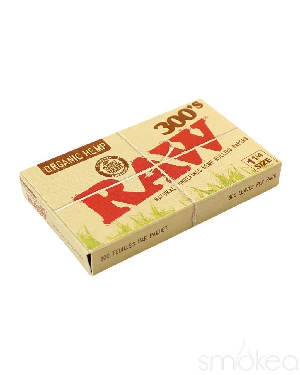 RAW Organic 300s 1 1/4 Rolling Papers 5 PACKS – Natural Unrefined 300 1.25