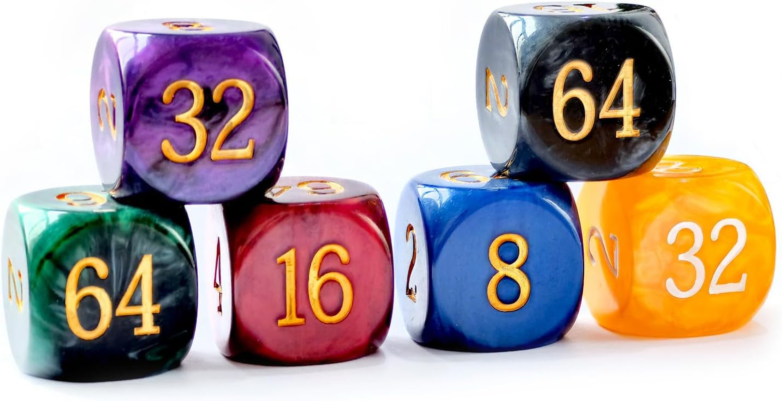 5pcs Set 30MM Backgammon Pearl Dice Set – 30MM (1 3/16″) Large Backgammon Doubli