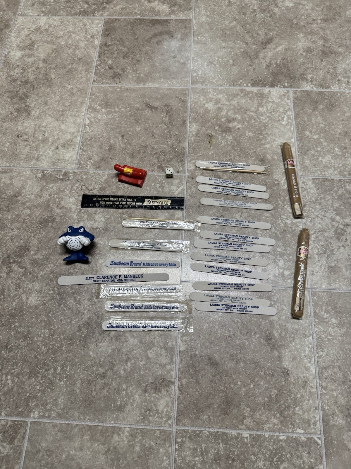 Vintage Junk Drawer Lot Sunbeam Bread Tastykake Reagan Advertisement Pokémon