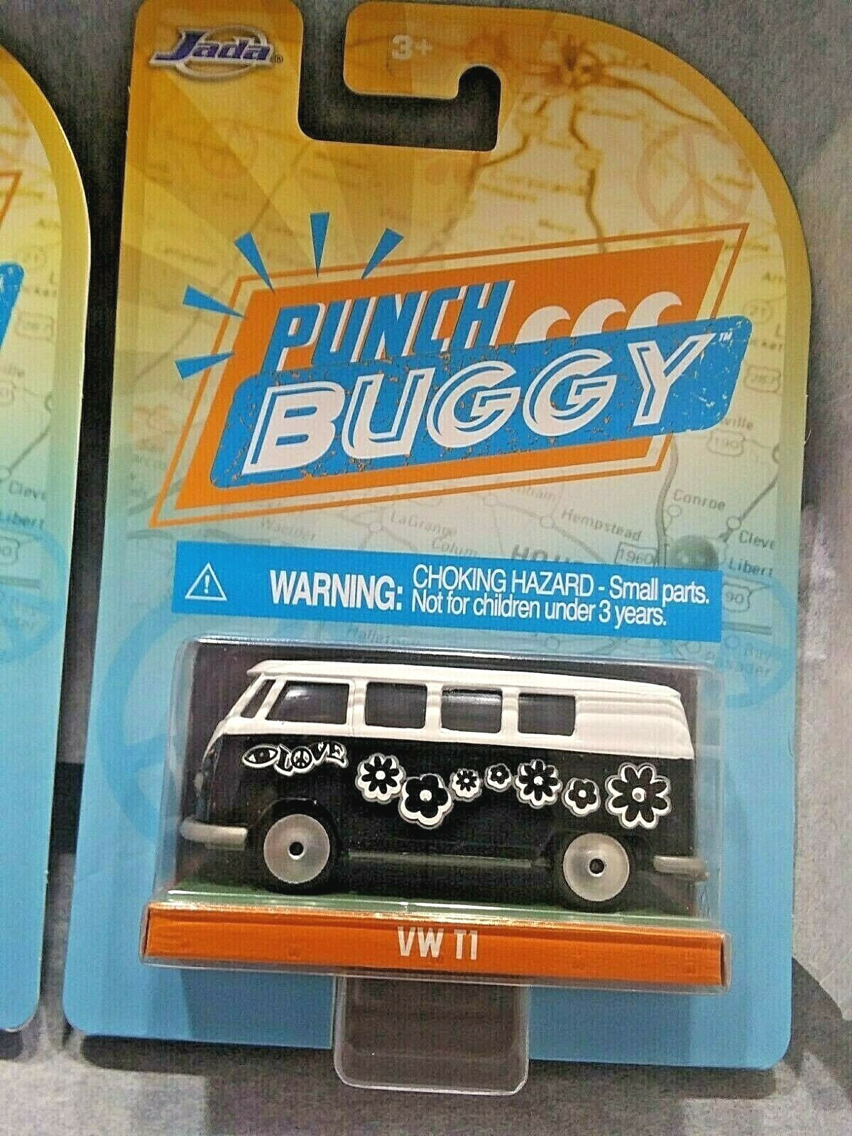 Jada Punch Buggy 3 Lot VW Beetle Red VW Beetle White VW T1 Diecast 1:64 Scale