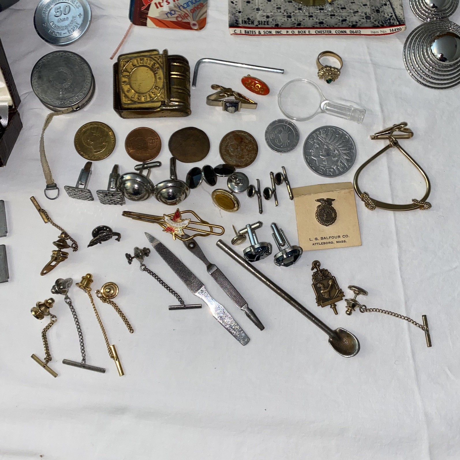 Beautiful Vintage Junk Drawer mixed Lot Watches Medals Pins Jewelry etc!