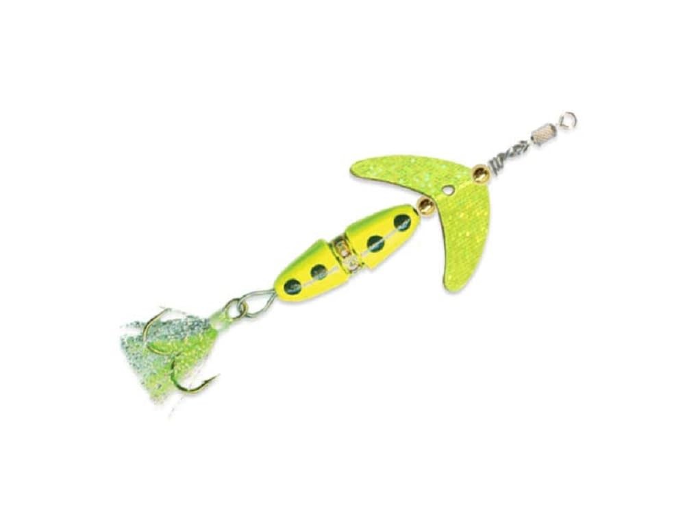 Mack’s Lure Wedding Ring Spinner, Chartreuse/White Weighted Fishing Lure
