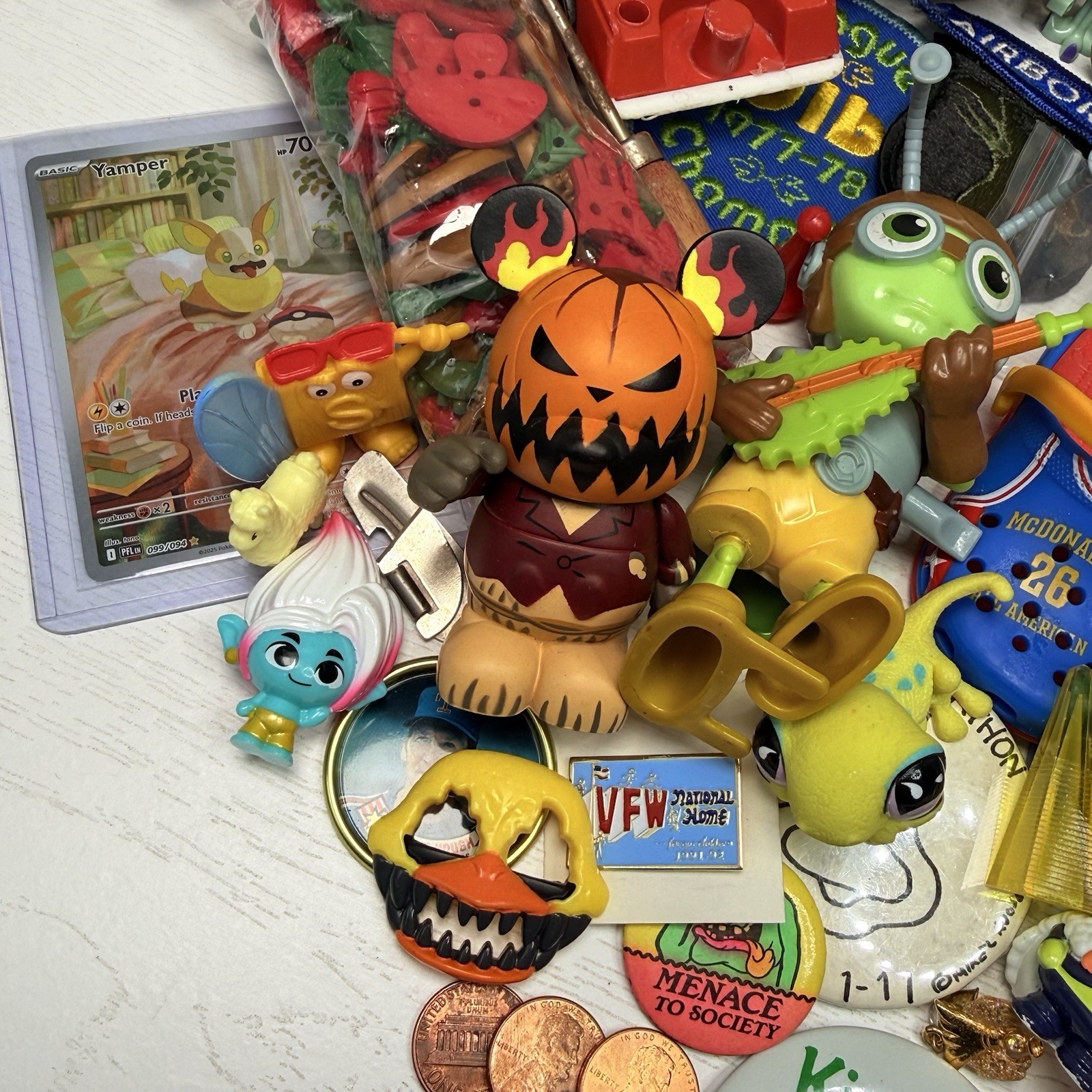Junk Drawer Mixed Lot Assorted Smalls Toys Trinkets 2.16 Pounds