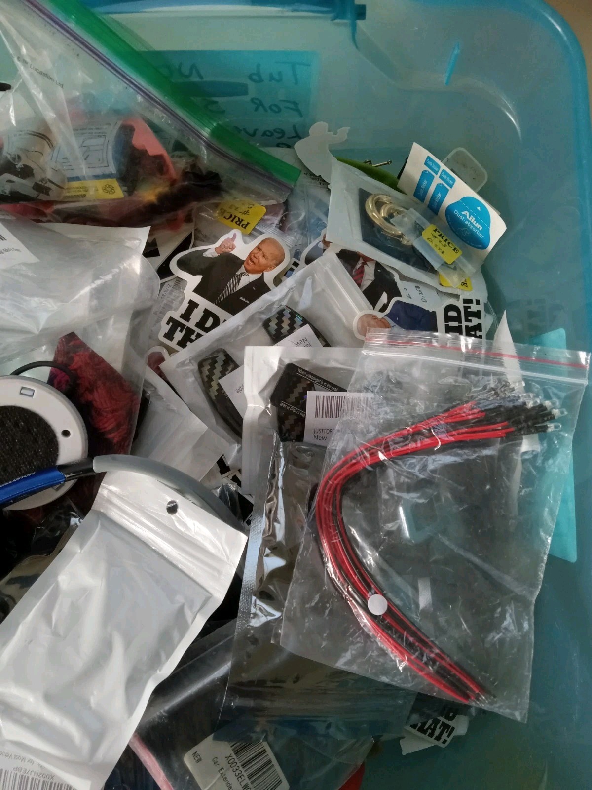 Lot Of Various Small Misc. Junk Drawer Items Box-6in X 6in X 6in SEE DESCRIPTION