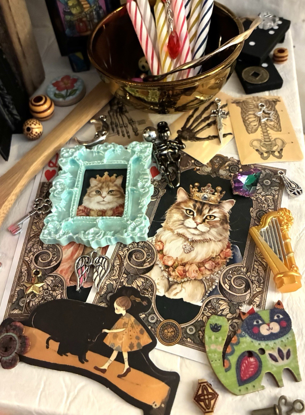 Wood Display Board Mini Apothecary Cabinet Jewelry Junk Drawer Wicca Art Lot
