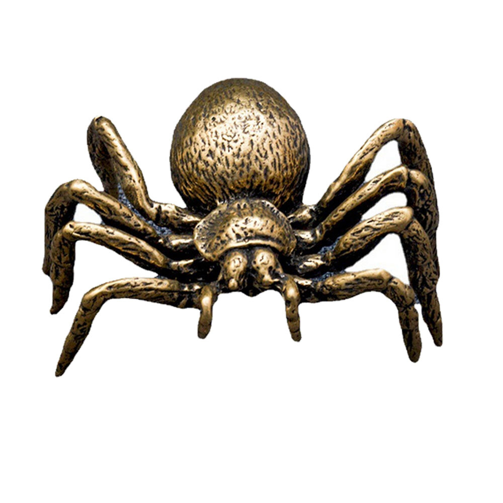 2Pcs Small Brass Spider Animal Statue Mini Sculpture Tabletop Home Decor Gift US