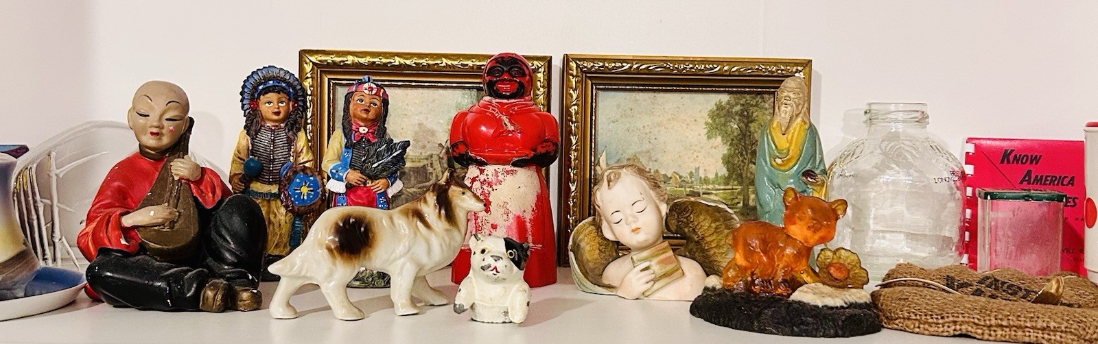 Antique VTG Junk Drawer Lot-Nippon-F&F-Pot Metal-Ephemera-LEFTON-Asian Figurine-