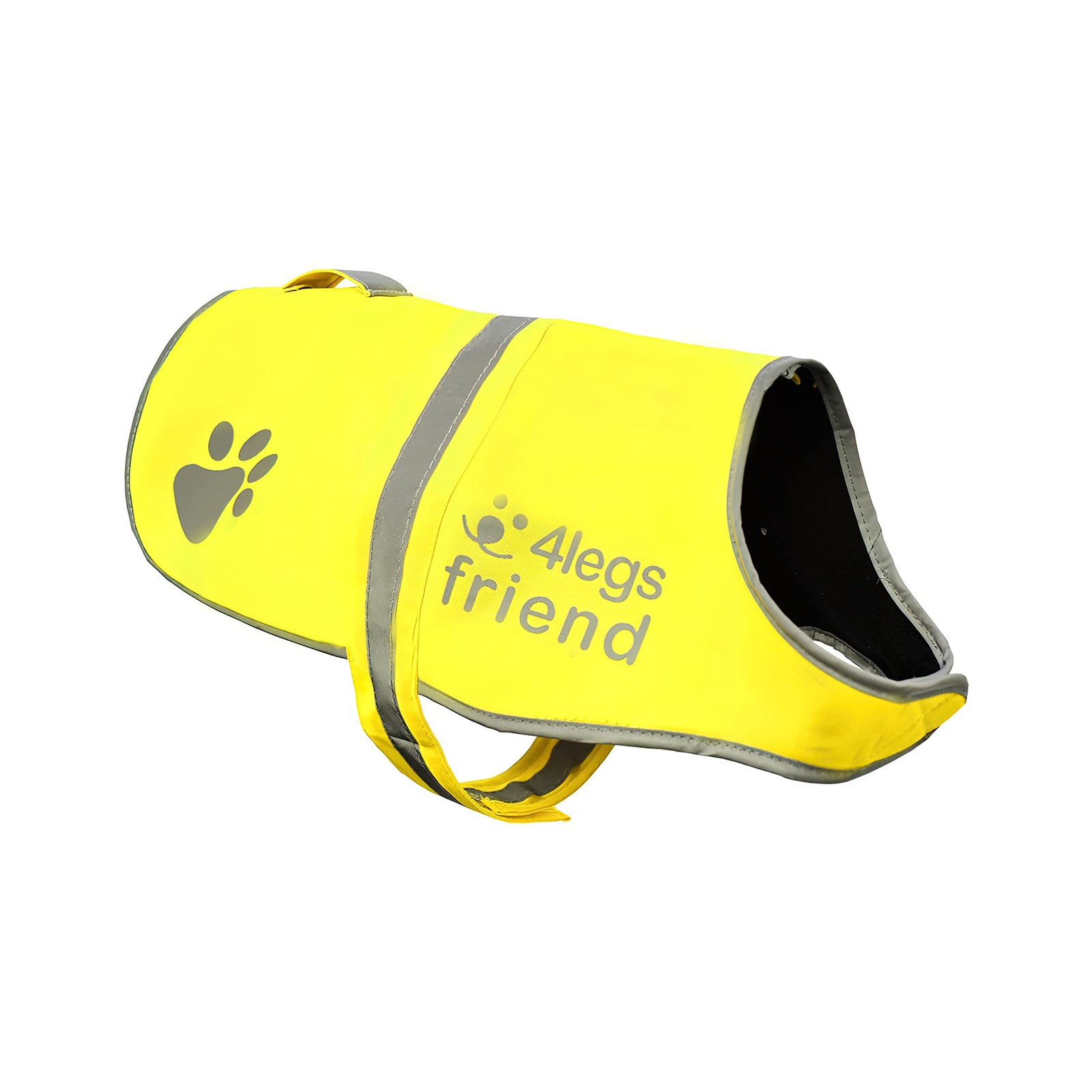 Safety Yellow Reflective Dog Fleece Vest with Leash Hole, High Visibility Coat