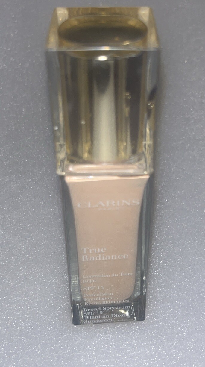 Clarins True Radiance Perfect Skin Foundation #107 Beige SPF 15 NIB 1.1 oz.NEW