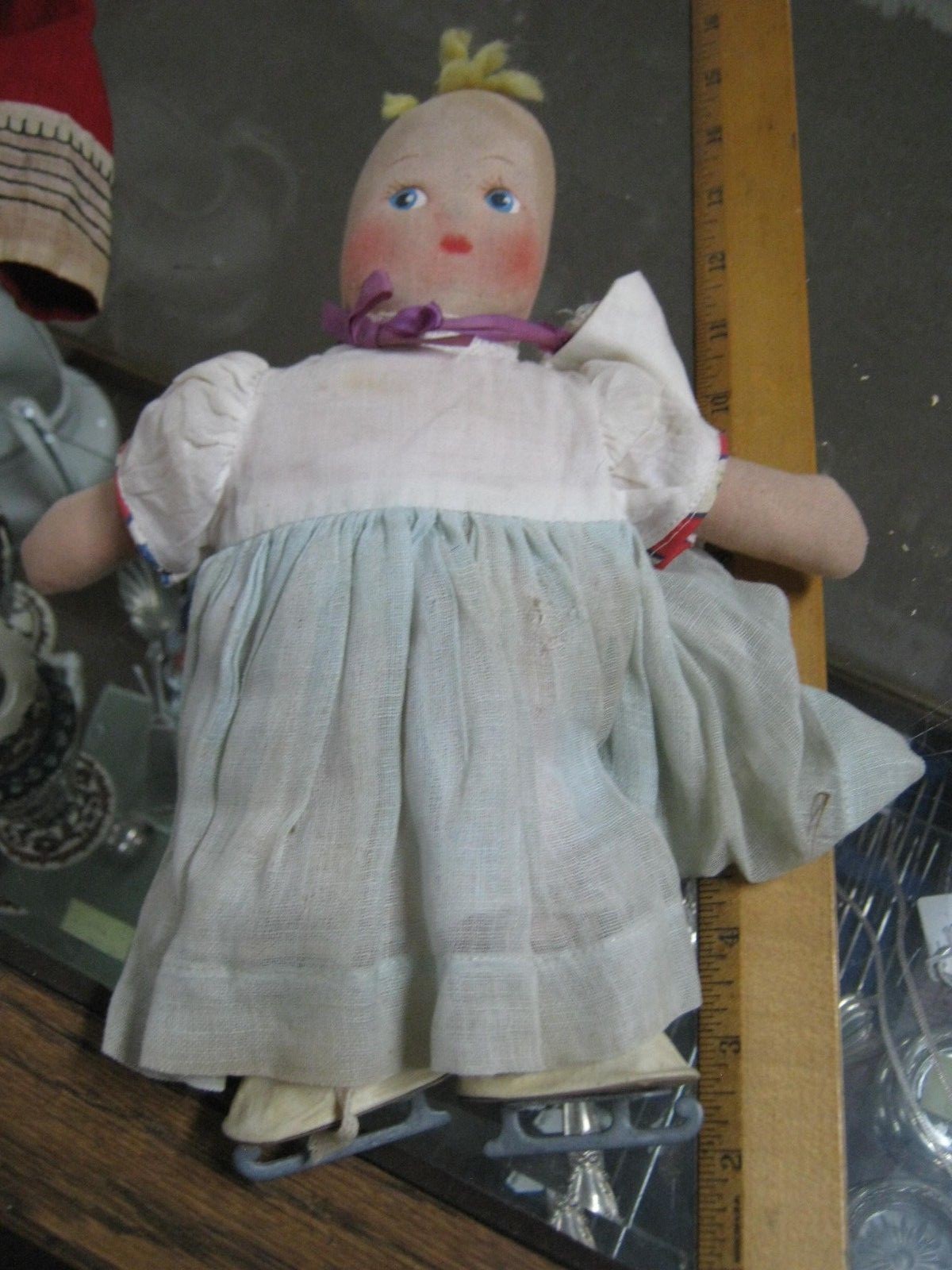 Lot of 3 Vintage PLUSH Cloth DUTCH Dolls Mom + 2 Children ICE SKATING MOLLY-ES