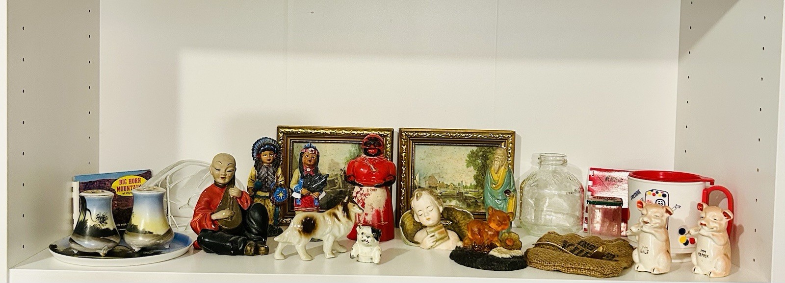 Antique VTG Junk Drawer Lot-Nippon-F&F-Pot Metal-Ephemera-LEFTON-Asian Figurine-
