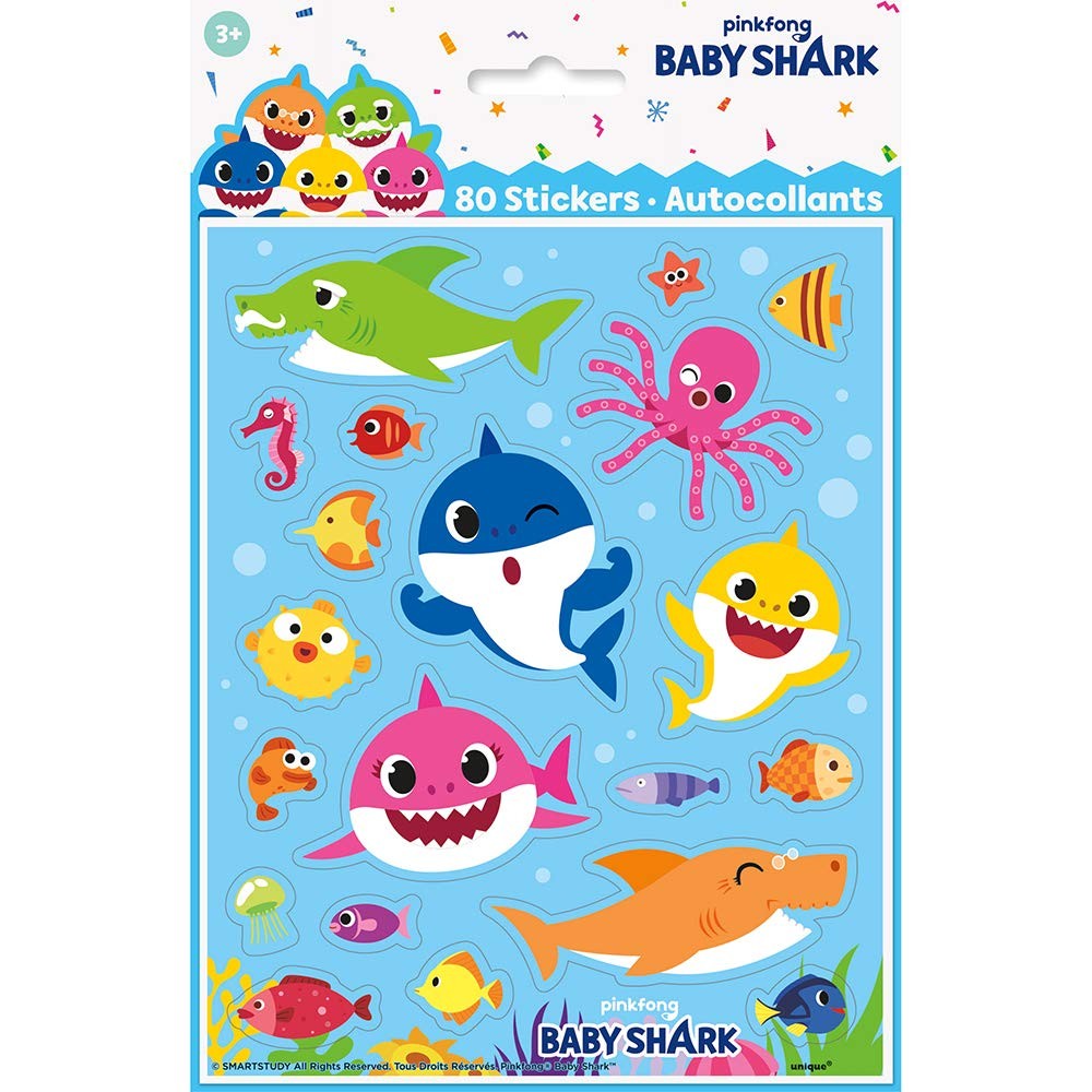Unique Baby Shark Sticker Sheets – 4 Pcs