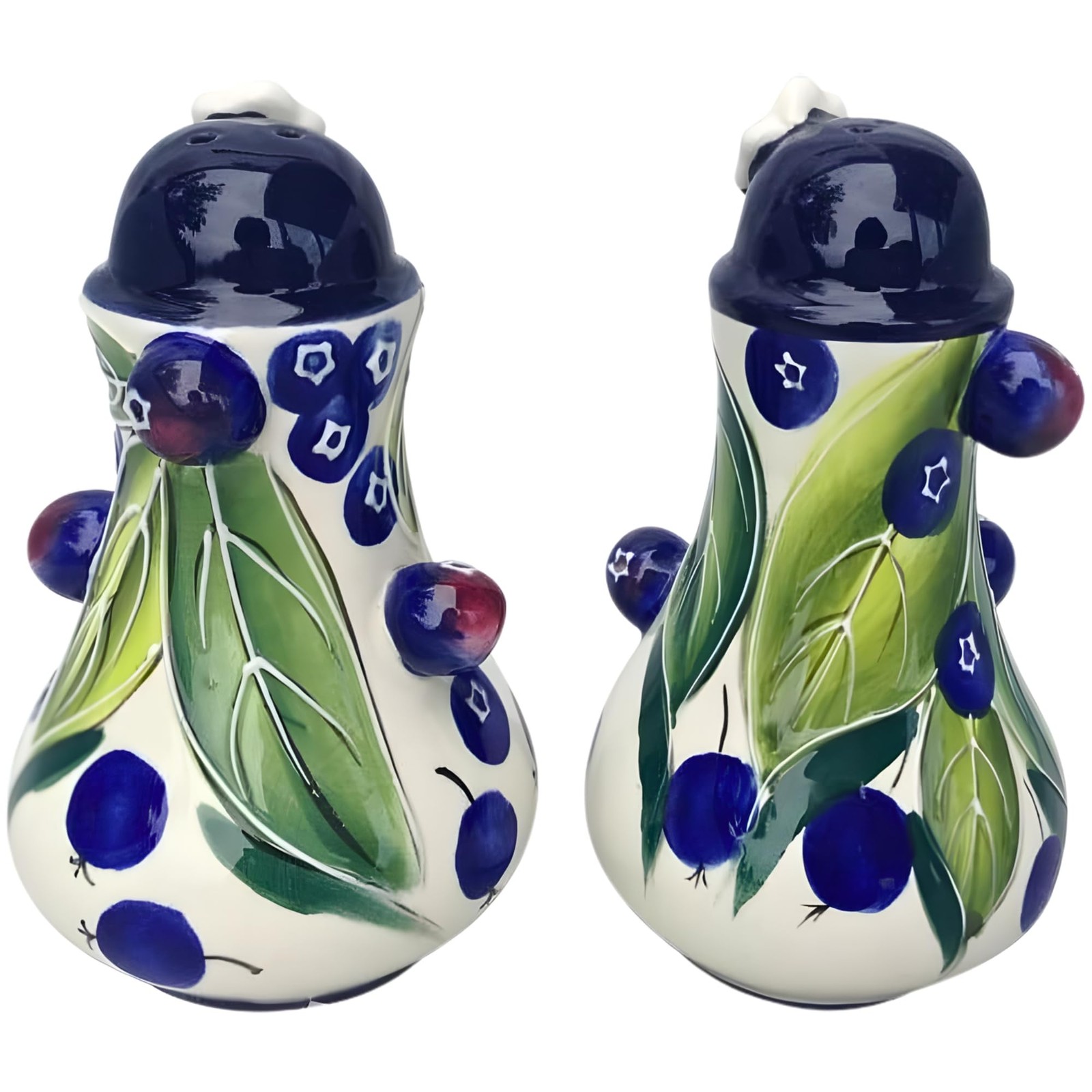 Blue Sky Ceramic 2.25″X2.25″X3.5″ Blueberry Salt & Pepper Set