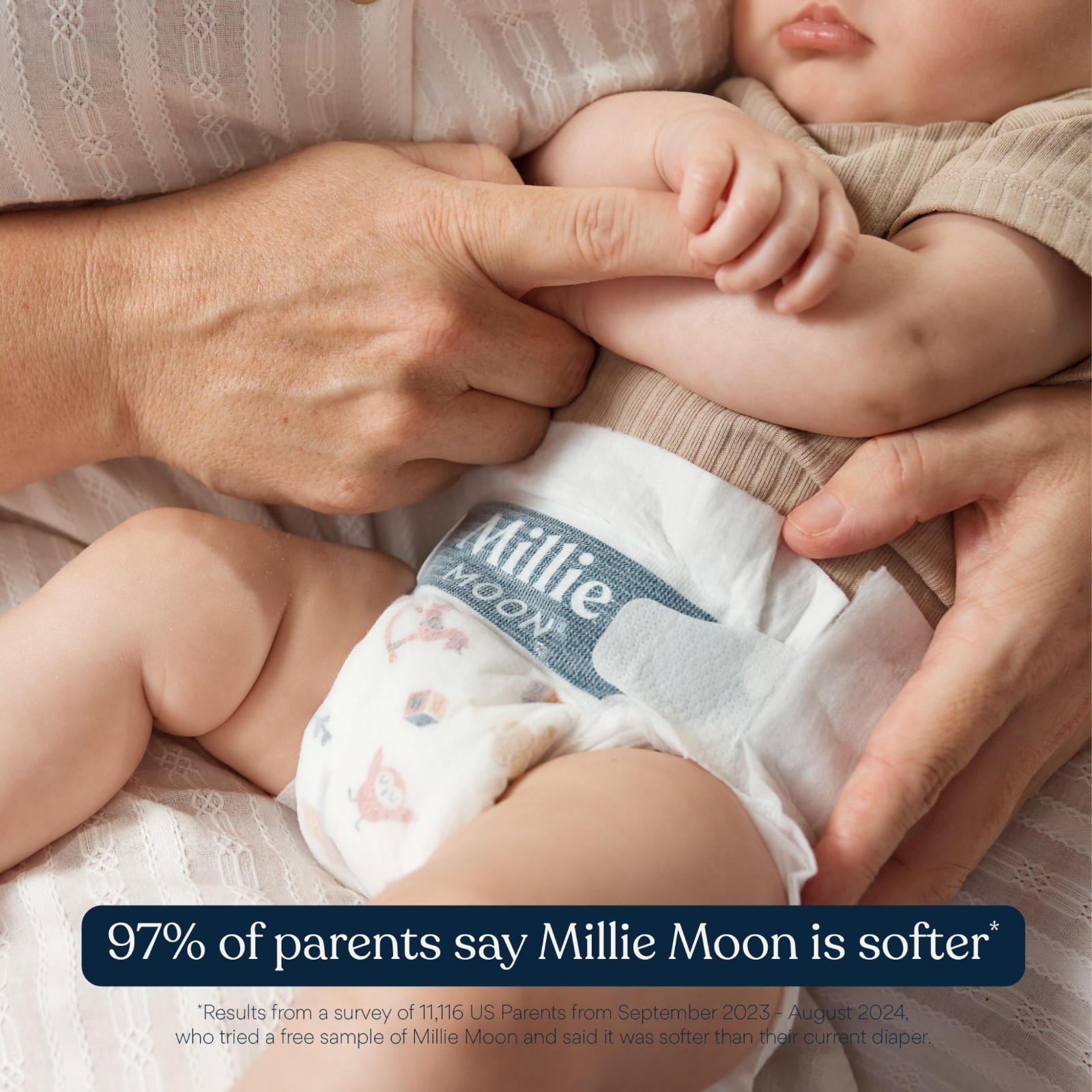 Millie Moon Premium Baby Diapers Size 3, 160 Count Free Shipping