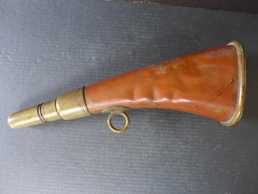 Period piece, old tofu shop’s trumpet, tofu seller’s trumpet, made of copper