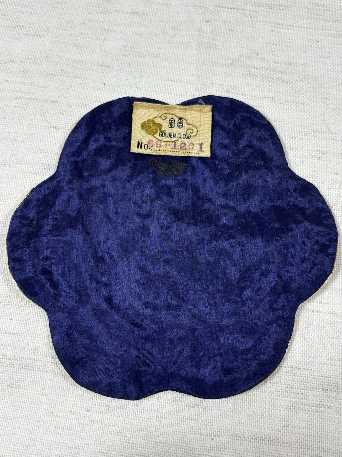 Golden Cloud Hand Embroidered Phoenix Patch Silk Rayon Applique China