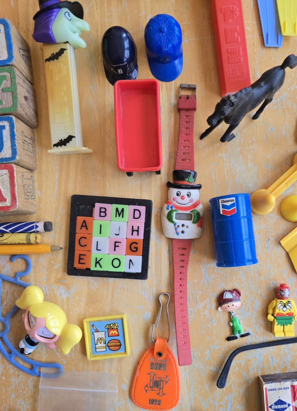 VINTAGE LARGE JUNK DRAWER, TOY BOX LOT Pez, Lego, Doll, Car, Toys, Parts LOT