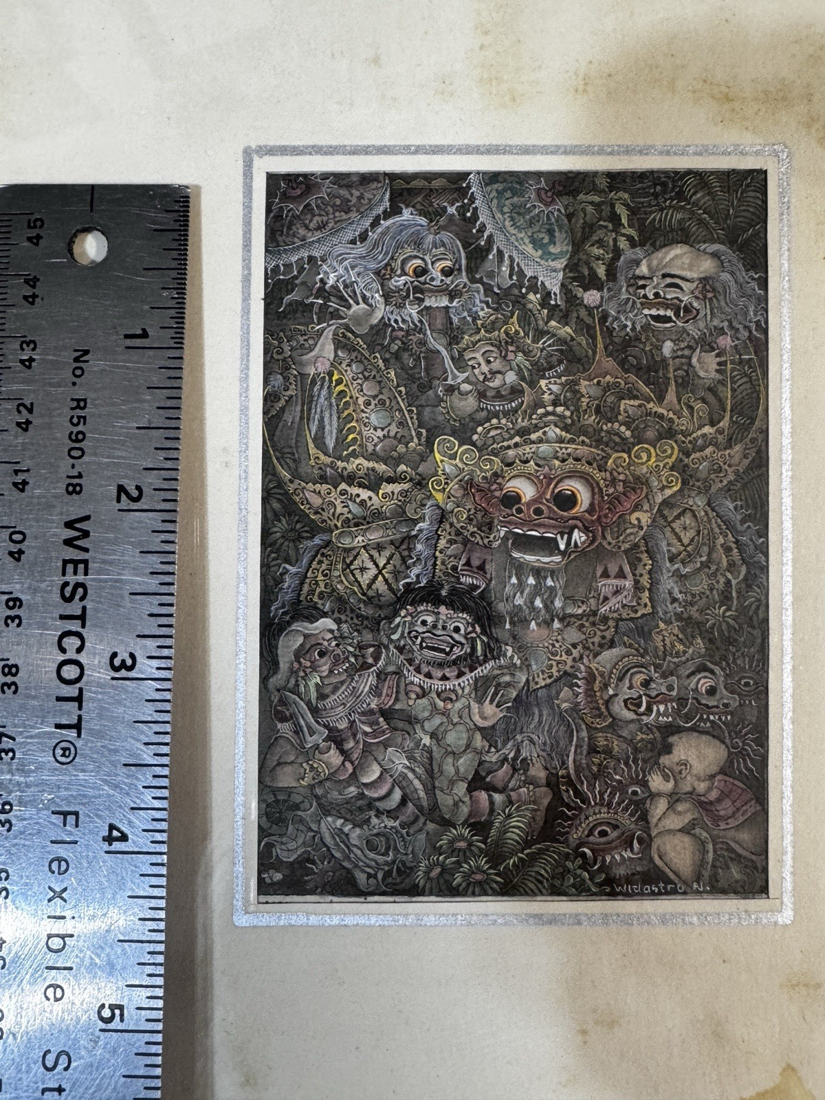 Miniature Framed Balinese Bali Traditional Painting