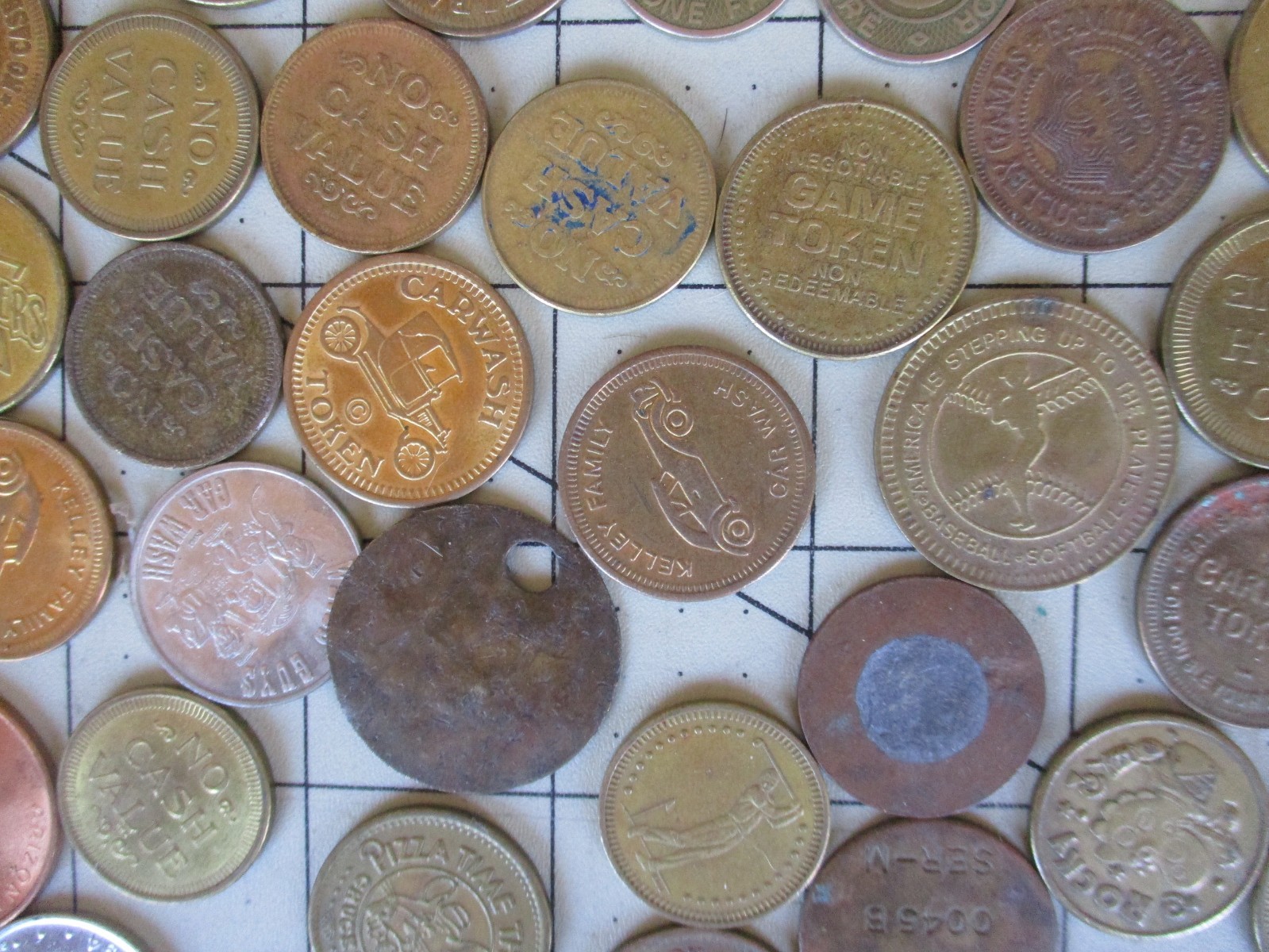 Vtg 70s 80s Junk Drawer TRADE TOKENS, COINS, Huge Token, Coin Lot