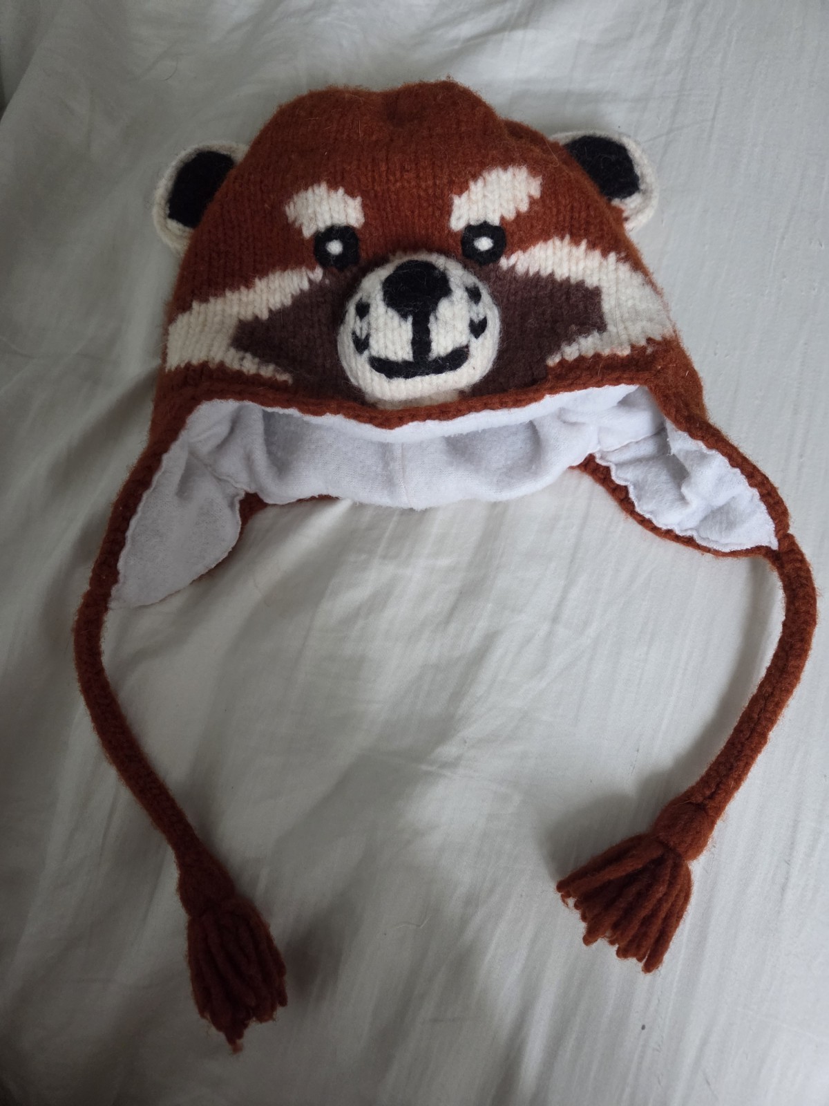 Arts of Ecuador Youth Red Panda Hat, Wool with Acrylic Lining, 19–22 Inch Fit