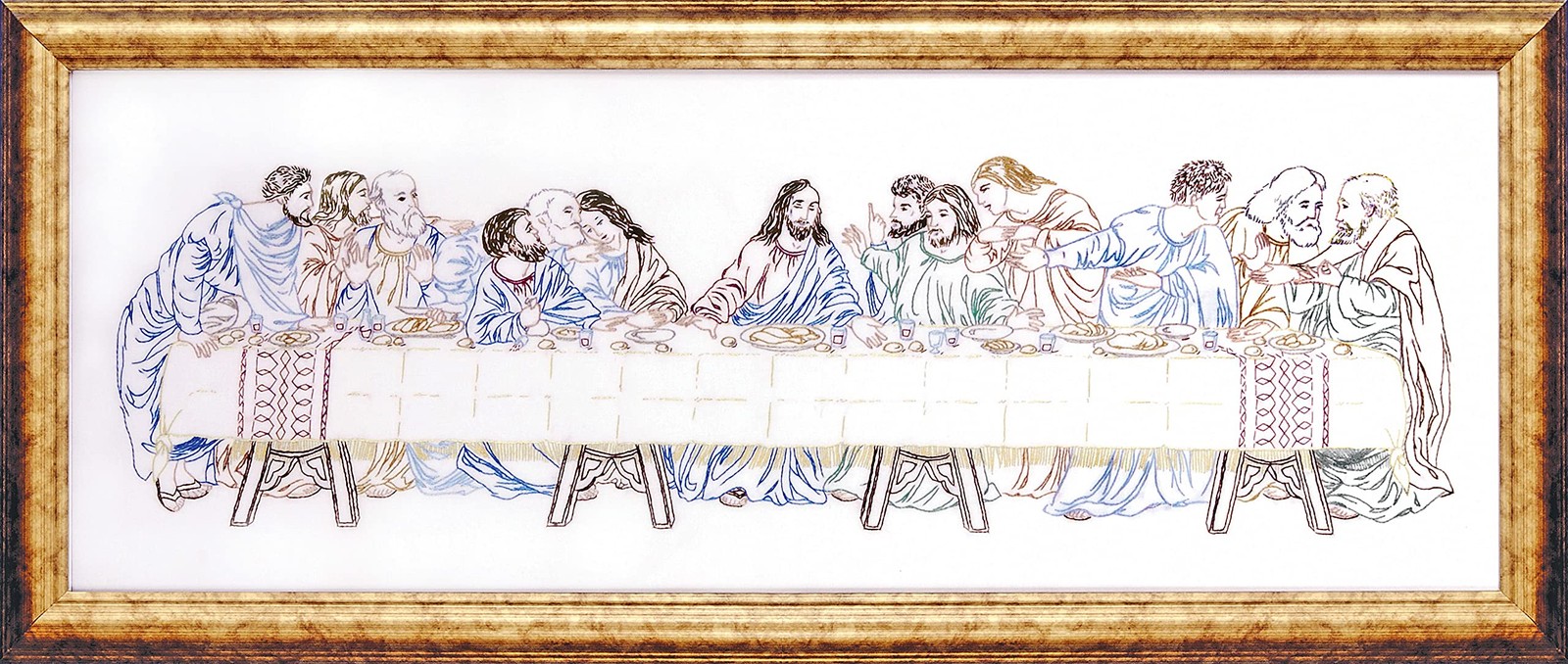 Tobin Last Supper, 9” x 24” Stamped Counted Cross Stitch Kit, Multicolour