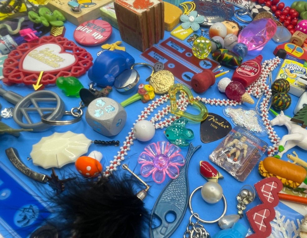 Fun, Quirky, Junk, Found Objects, Mixed AssemblagebCurio Art DIY Lot Trinkets 4B
